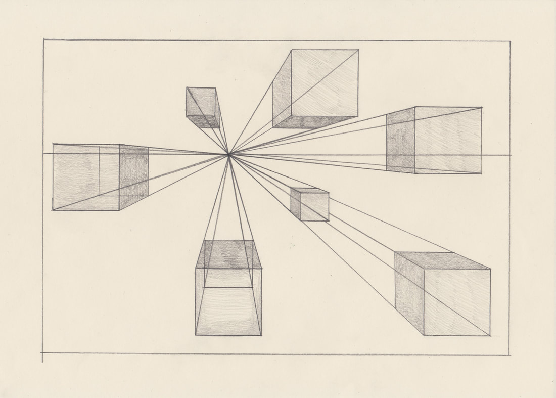 How to Draw Boxes in 1-Point Perspective 